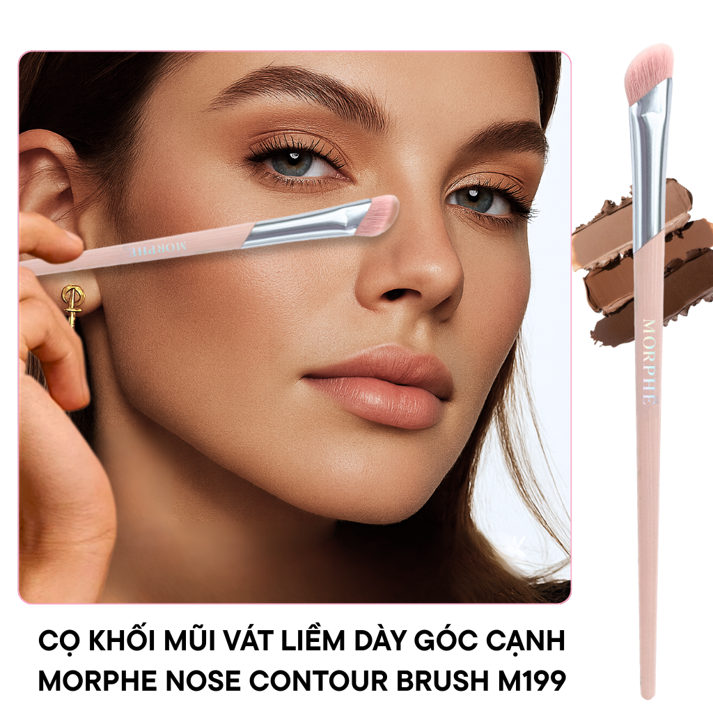 Cọ Tán Khối Mũi Kem Đầu Vát Liềm Dày Góc Cạnh Morphe Nose Contour Brush M199